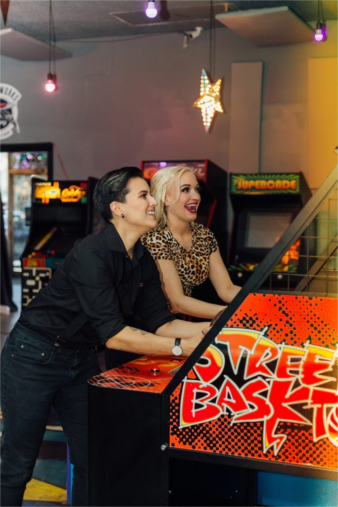 Vicky & Amanda Engagement Session at Vortex Arcade and Bar in St. Petersburg