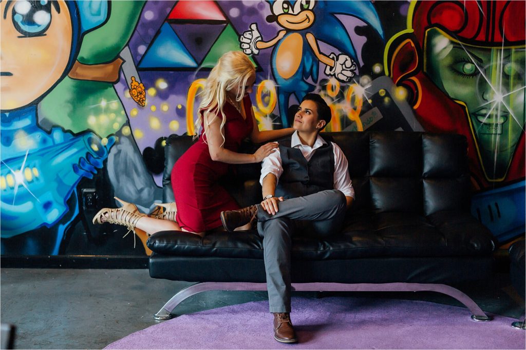 Vicky & Amanda Engagement Session at Vortex Arcade and Bar in St. Petersburg