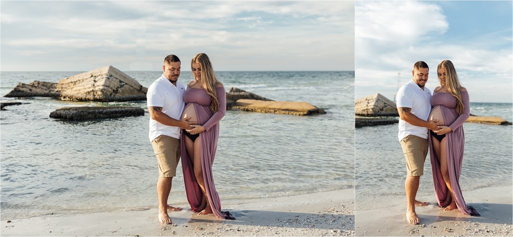 Beach Maternity Session, In Water Maternity Session