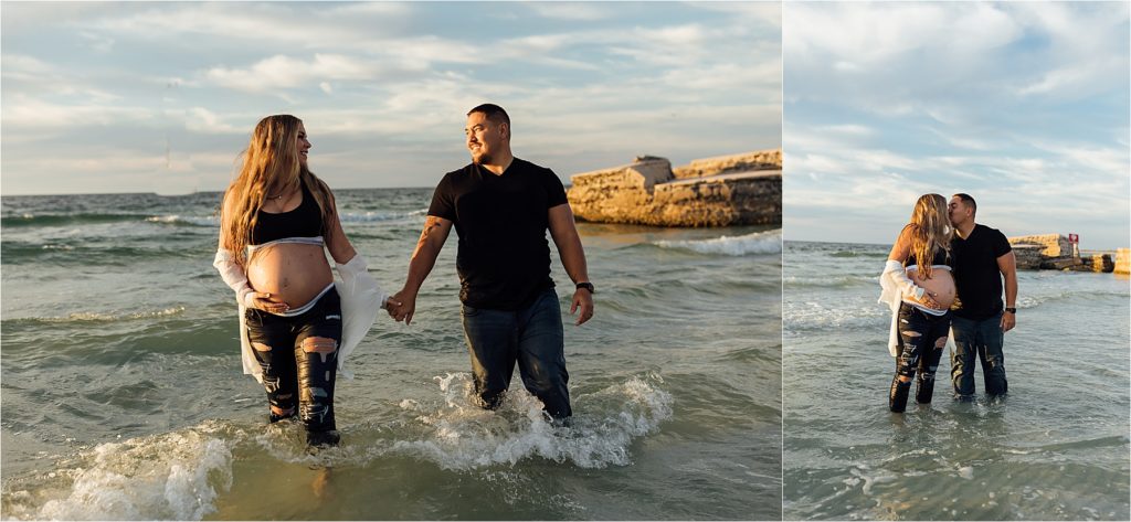 Fort De Soto Maternity Session, Tampa Maternity Photographer, In water Maternity Session