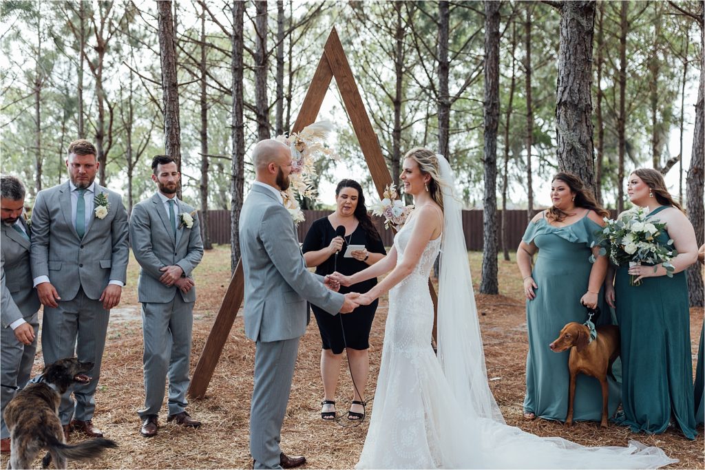 The ceremony at lone oak acres photographed by Iris and Urchin Photography