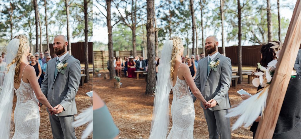 The ceremony at lone oak acres photographed by Iris and Urchin Photography