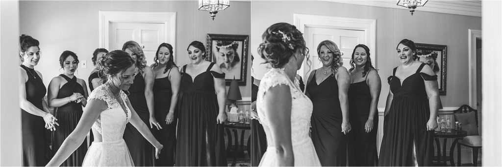 bridesmaids reveal at the Matthews house 